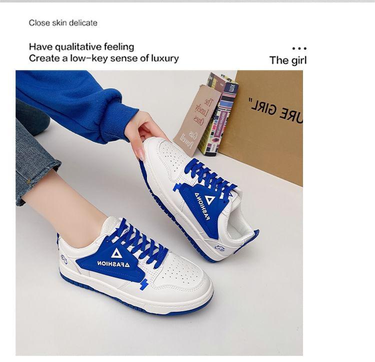 Color Block Lettering Platform Sneakers Product Image