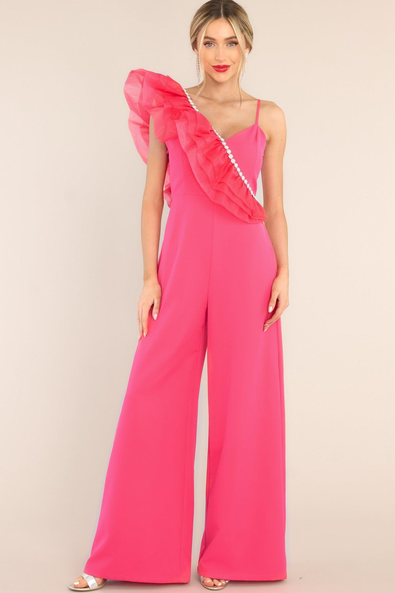 At Ease With You Hot Pink Jumpsuit Product Image