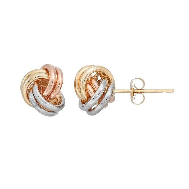 Forever 14K Tri Tone Love Knot Stud Earrings, Womens, 14k  Tn Product Image