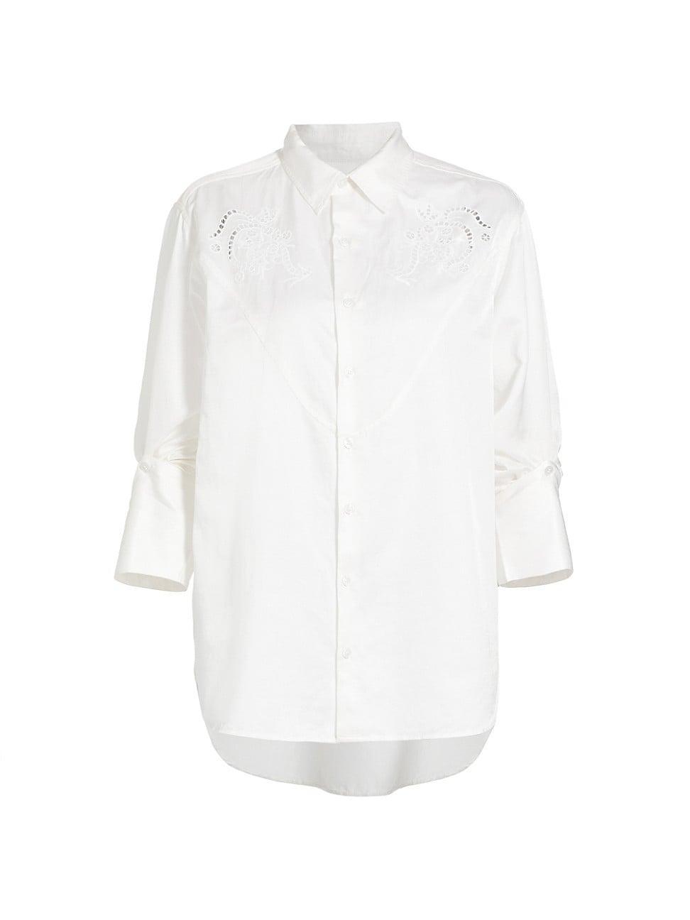 Womens Dree Cotton-Silk Eyelet Shirt product image