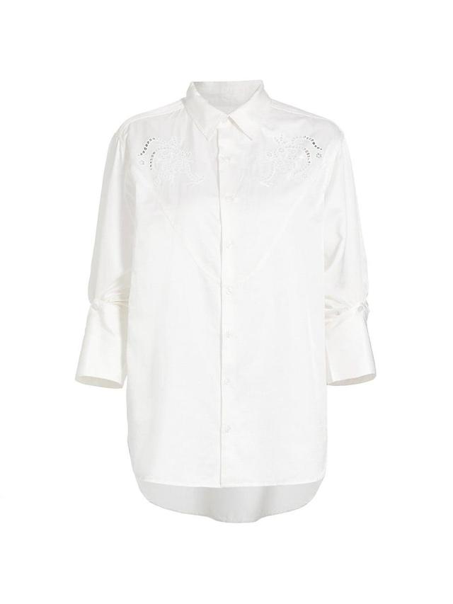 Womens Dree Cotton-Silk Eyelet Shirt Product Image