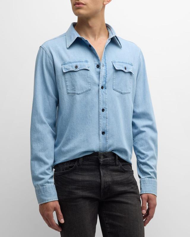 Mens Denim Western Shirt Product Image