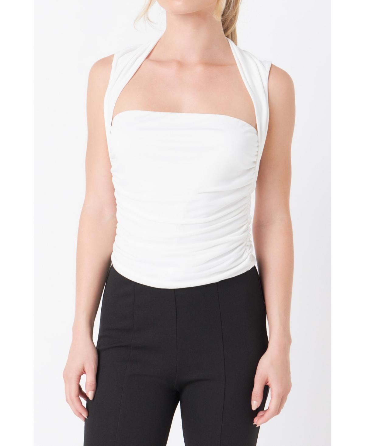 Womens Draped Ruched Top Product Image