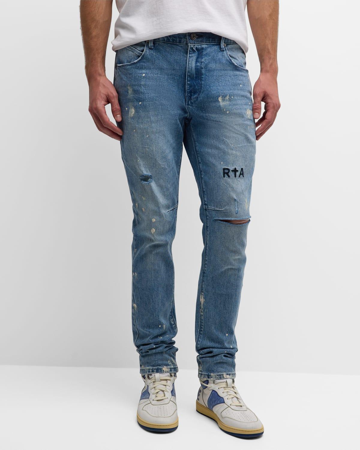 Men's Clayton Distressed Paint-Splatter Jeans Product Image