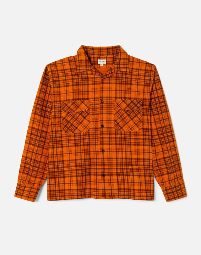 50s Plaid Straight Bottom Shirt - Marmalade/Charcoal Male Product Image