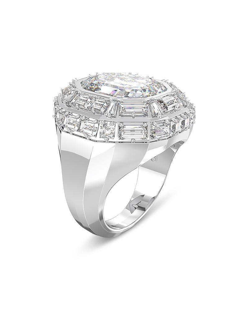 Womens Mesmera Rhodium-Plated & Crystal Octagon Ring Product Image