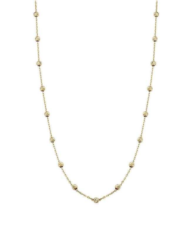 Womens 14K Yellow Gold Brilliant Ball Station Necklace Product Image