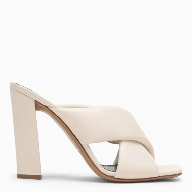 Milk White Leather Mule Product Image