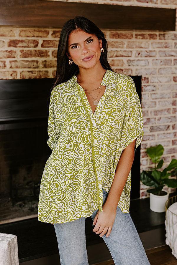 Daylight Mix Button Up In Lime Product Image