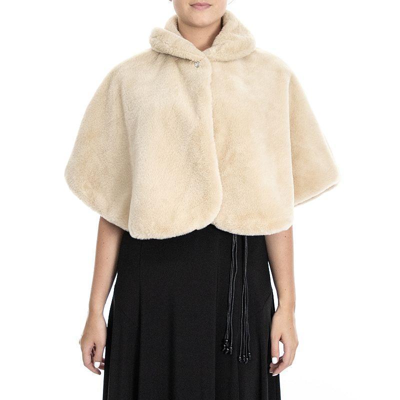 Womens Nina Leonard Faux-Fur Capelet Product Image