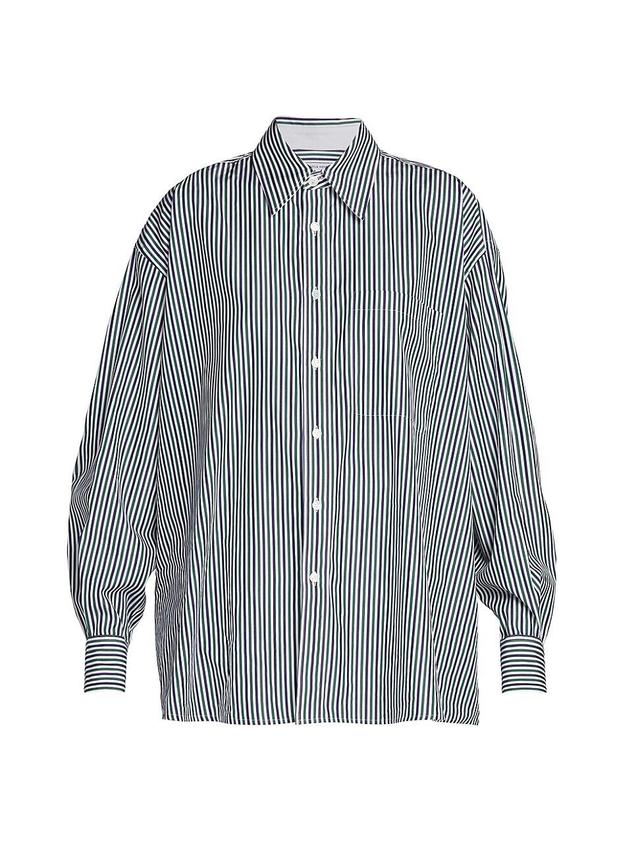 Womens Oversized Striped Poplin Shirt Product Image