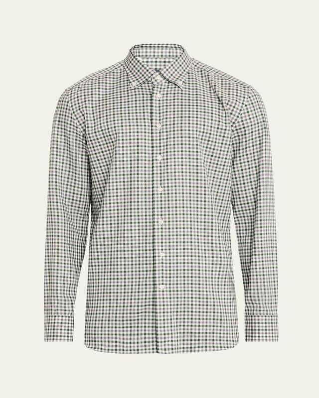 Mens Cotton Check Sport Shirt Product Image