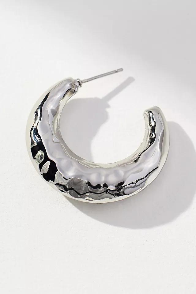 Molten Textured Hoop Earrings Product Image