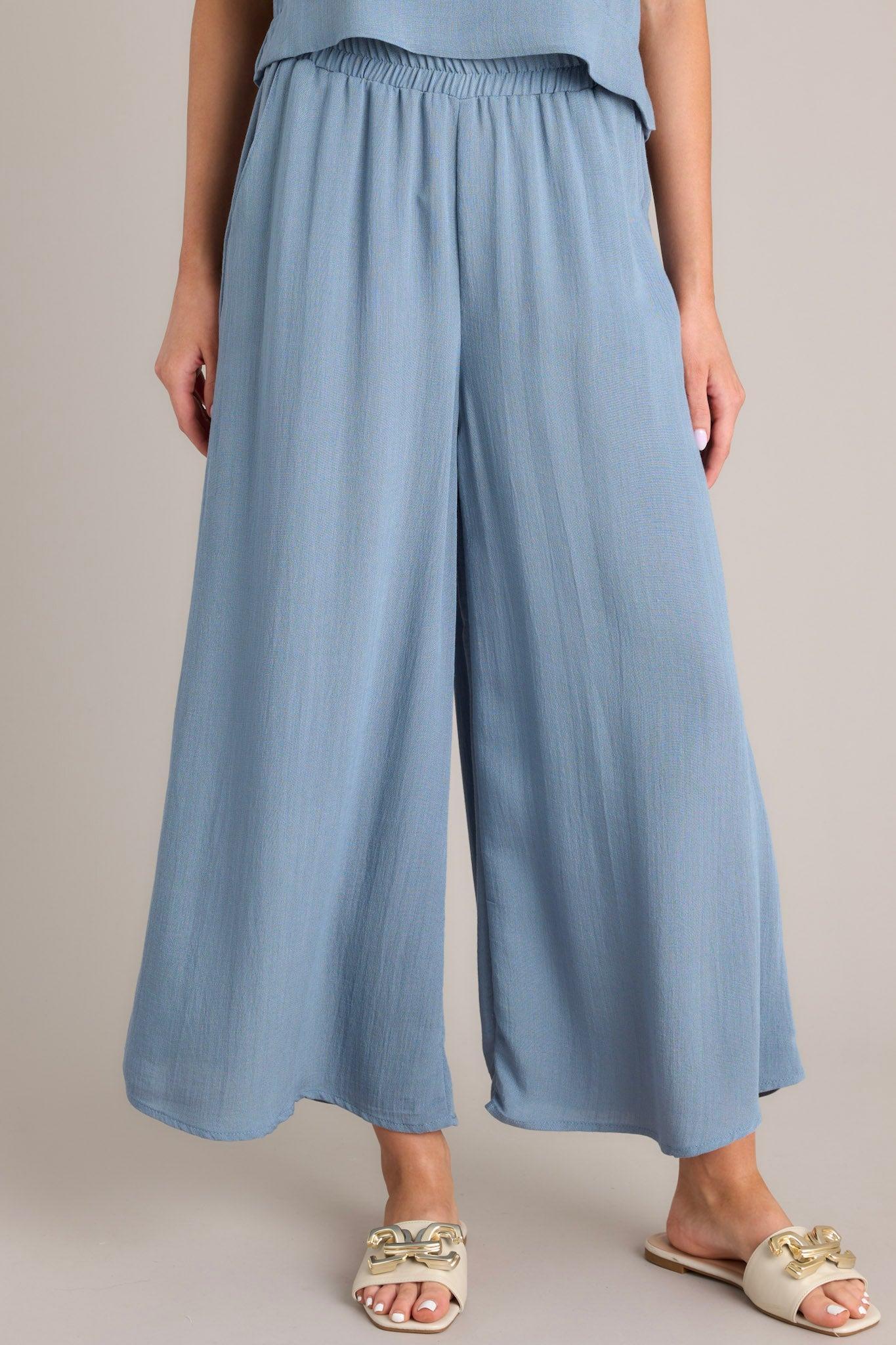 Timeless Threads Slate Blue Cropped Pants Product Image