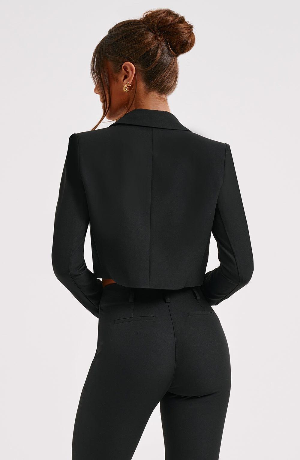 Darci Cropped Blazer - Black Product Image