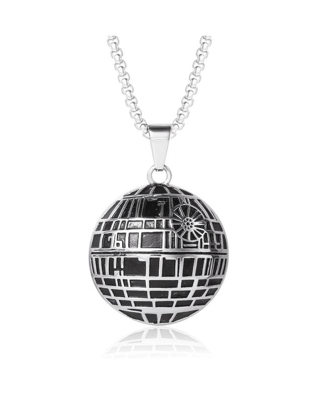 Star Wars Mens Officially Licensed Death Star Stainless Steel Pendant Necklace, 22 Box Chain Product Image