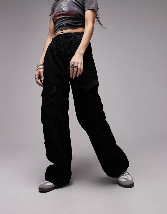 Topshop cord utility cargo straight leg pants Product Image