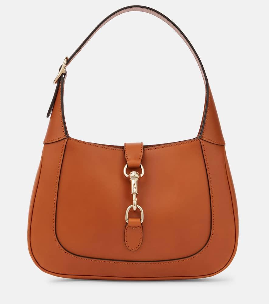 GUCCI Small Jackie Leather Shoulder Bag In Brown Product Image