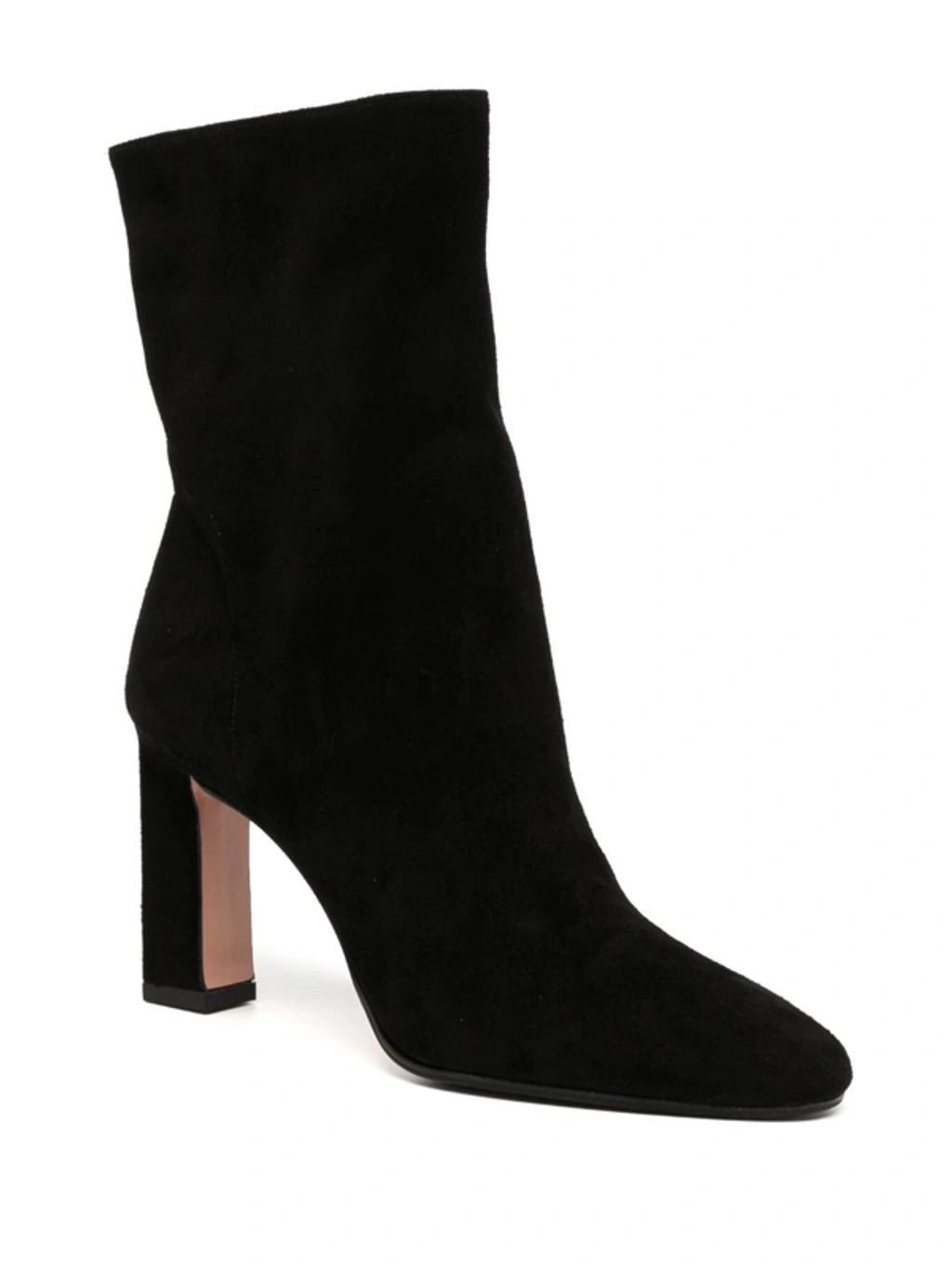 AQUAZZURA Suede Manzoni Boots 85 In Black Product Image