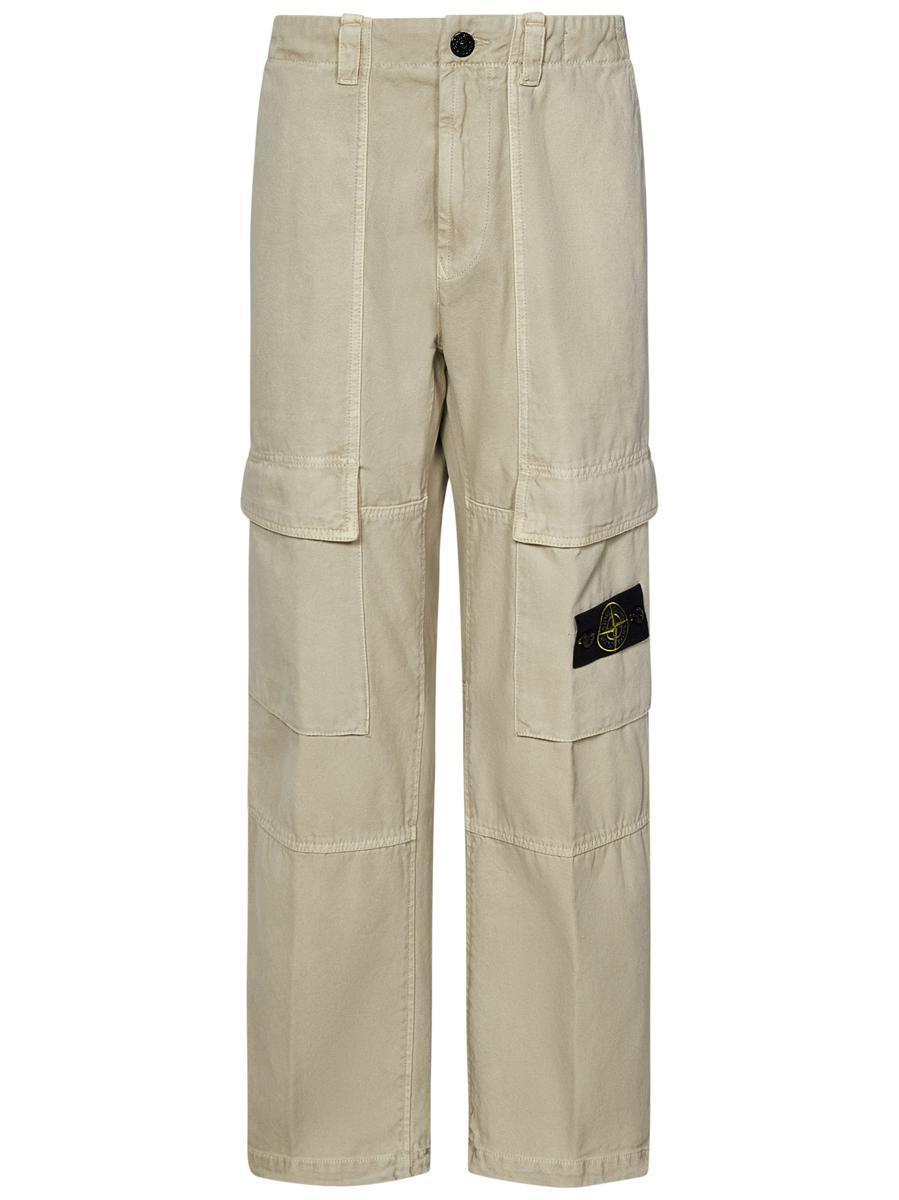 STONE ISLAND Trousers In Beige Product Image