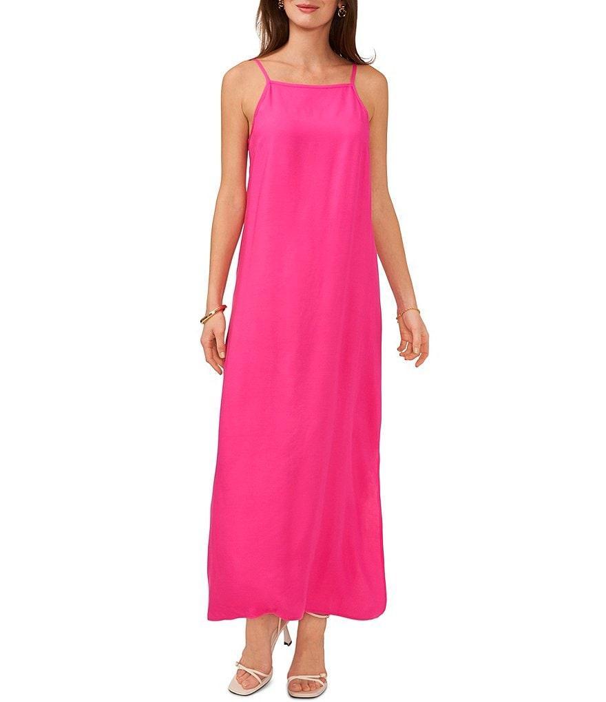 Vince Camuto Halter Neck Sleeveless Shift Maxi Dress Product Image