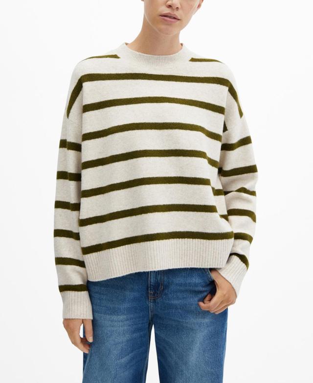 Mango stripe round neck sweater Product Image