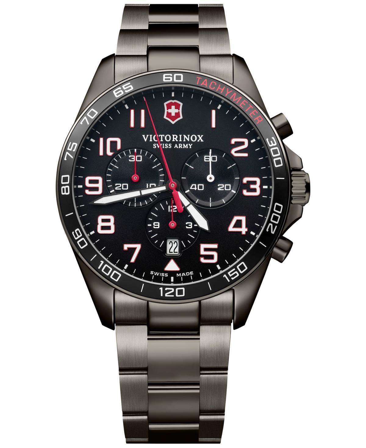 Victorinox Mens Chronograph Fieldforce Sport Gray Pvd Stainless Steel Bracelet Watch 42mm Product Image