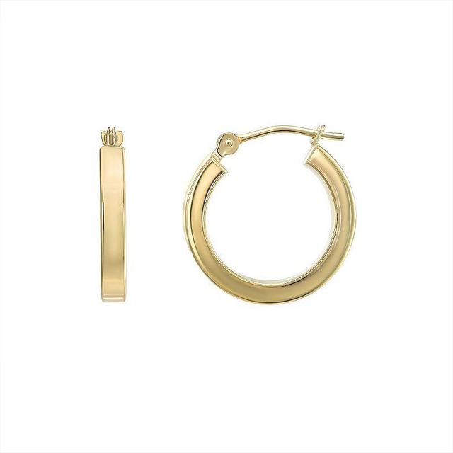 Taylor Grace 10k Gold Square Tube Hoop Earrings, Womens Product Image