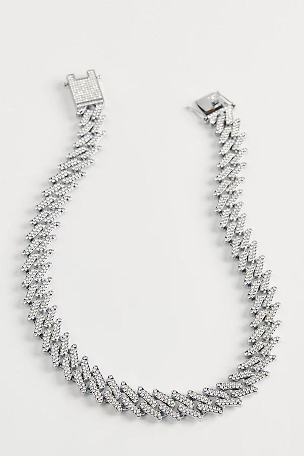 Iced Razor Chain Necklace Mens at Urban Outfitters Product Image