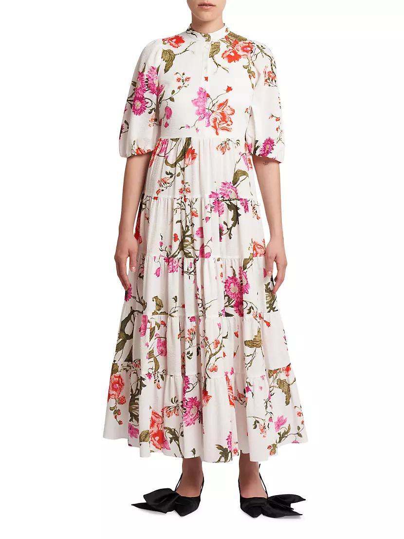 Tiered Floral Cotton Maxi Dress Product Image