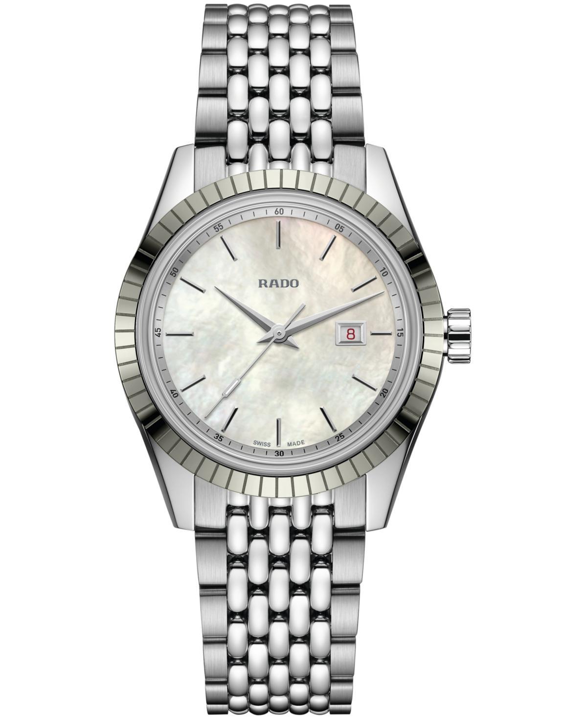 Rado Womens Swiss HyperChrome Classic Stainless Steel Bracelet Watch 35mm Gift Set Product Image