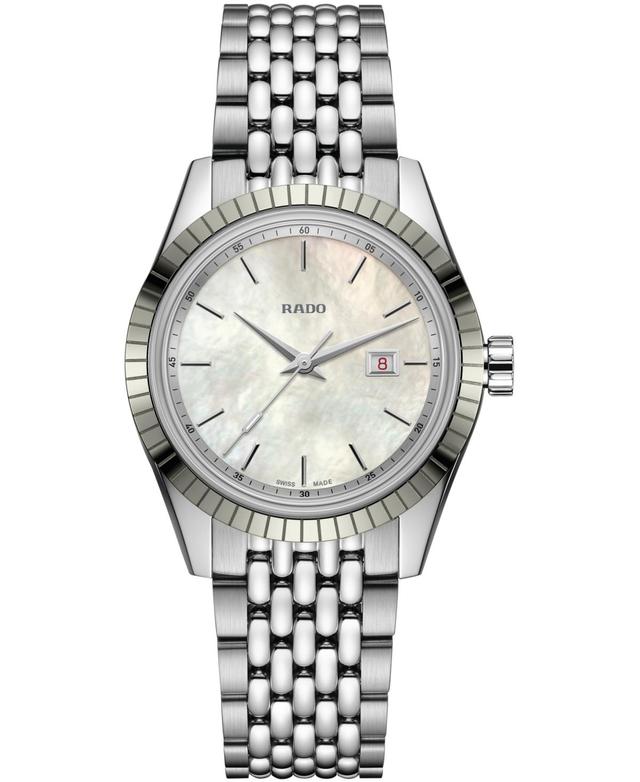 Rado Womens Swiss HyperChrome Classic Stainless Steel Bracelet Watch 35mm Gift Set Product Image