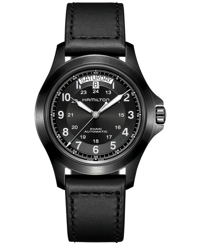 Hamilton Khaki Field King Automatic Black Dial & Leather Strap Watch, 40mm Product Image