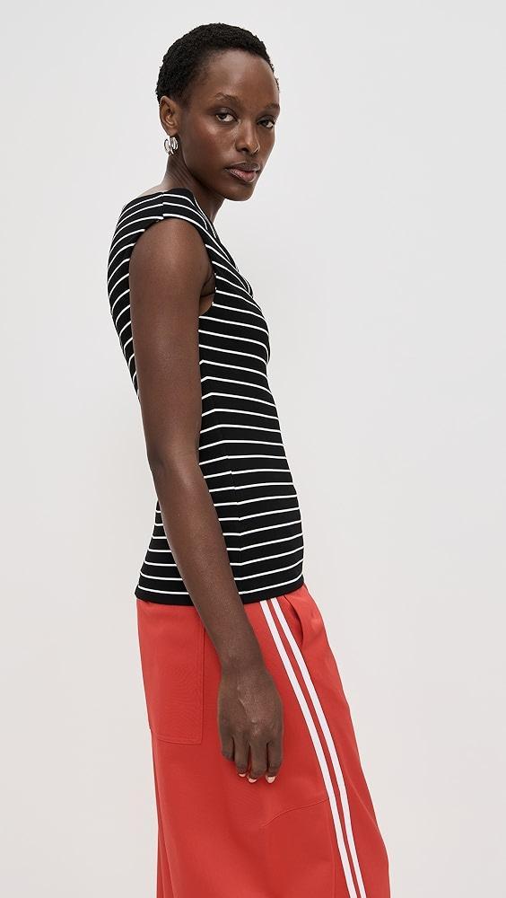 MSGM Stripe Asymmetric Top | Shopbop Product Image