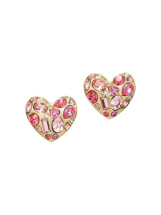 Gemstone Heart Clip-On Earrings Product Image