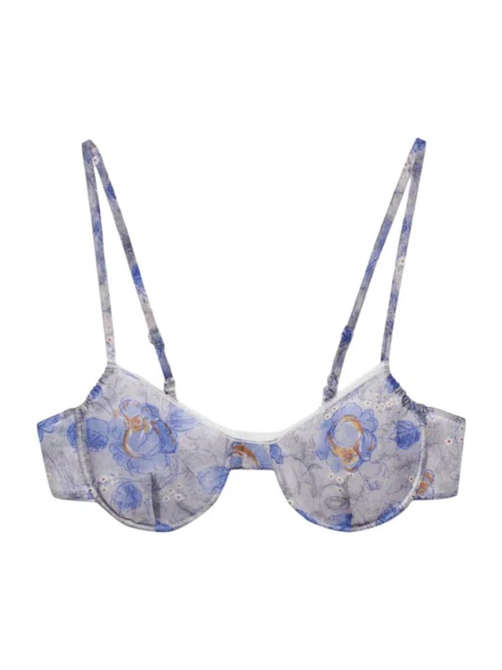 Printed nylonette bra Product Image