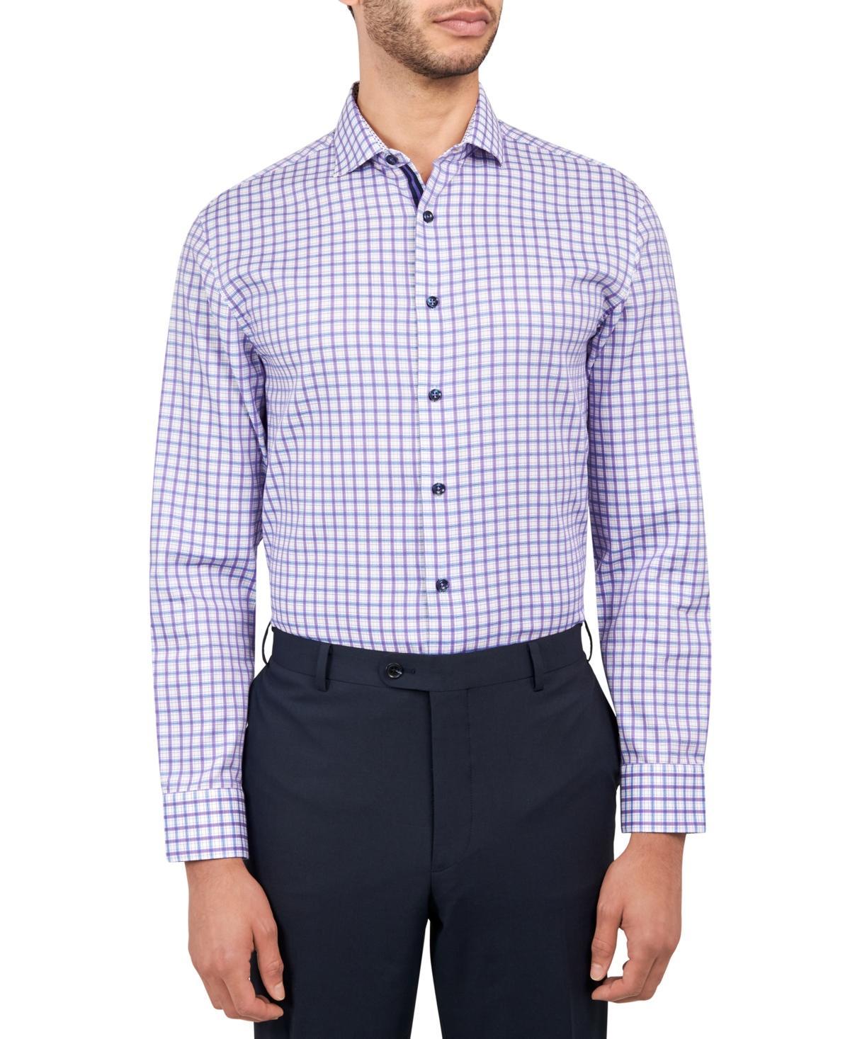 Michelsons of London Mens Regular-Fit Windowpane Check Dress Shirt Product Image