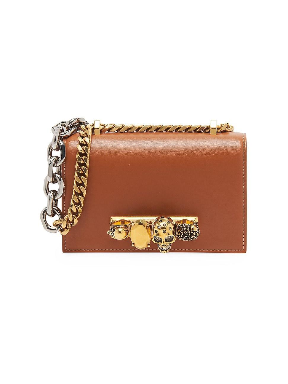 Womens Mini Jewelled Leather Satchel Product Image