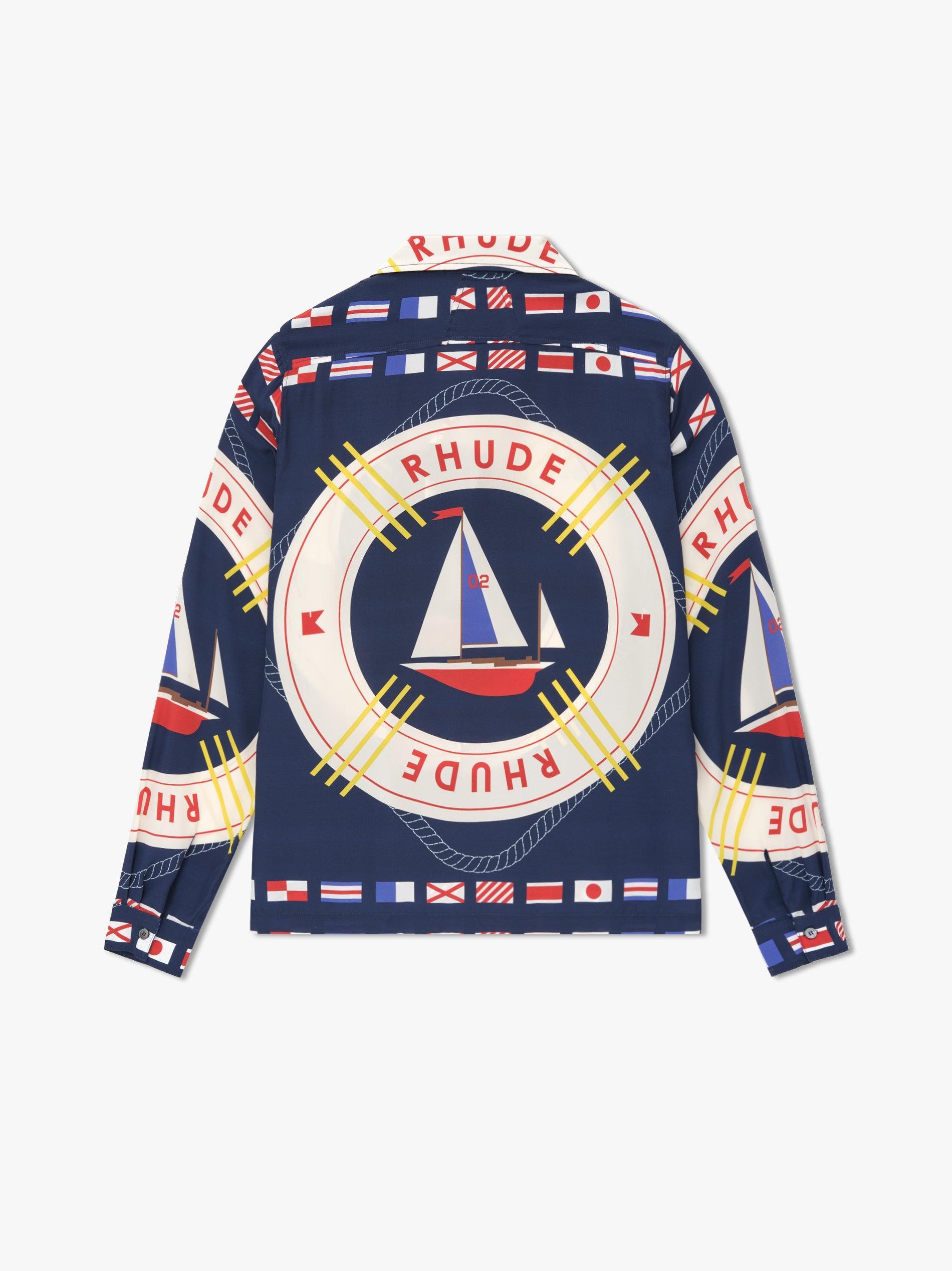 RHUDE FLAG SAIL LS SILK SHIRT Male Product Image