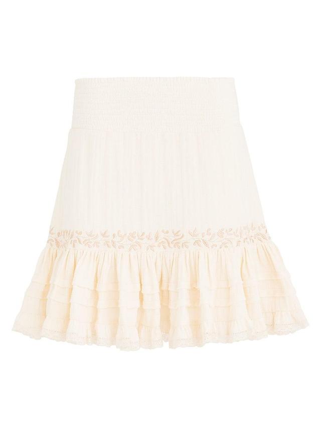 Womens Amie Embroidered Frill Miniskirt Product Image