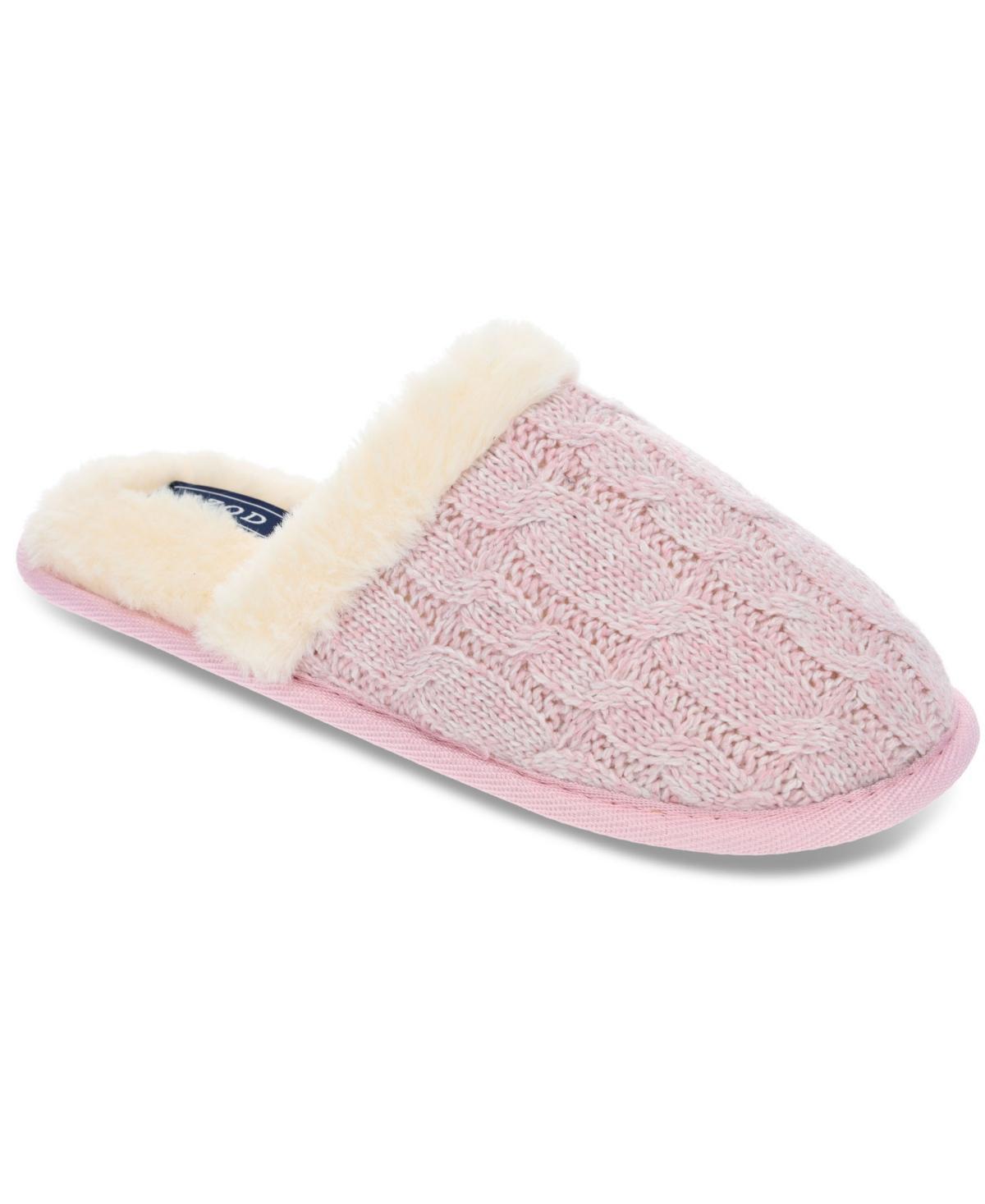 IZOD Cable Knit Womens Scuff Slippers Product Image