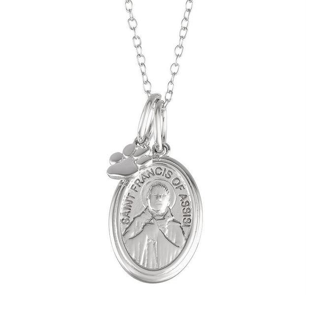 Womens My Shield My Strength Sterling Silver St. Francis of Assisi Pendant Silvertone Product Image