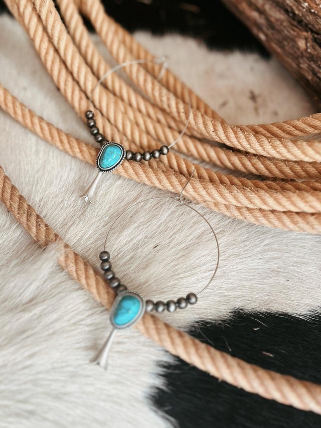 Squash Turquoise Hoop Earrings Product Image