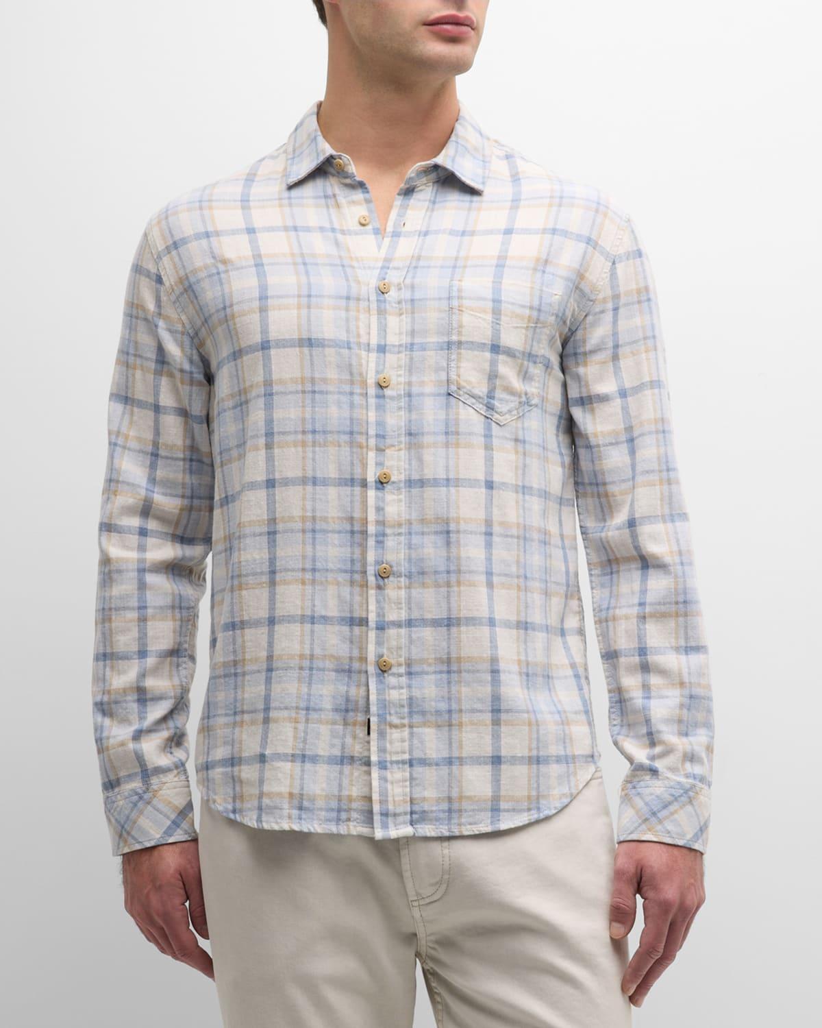 Mens Checked Cotton Long-Sleeve Shirt Product Image