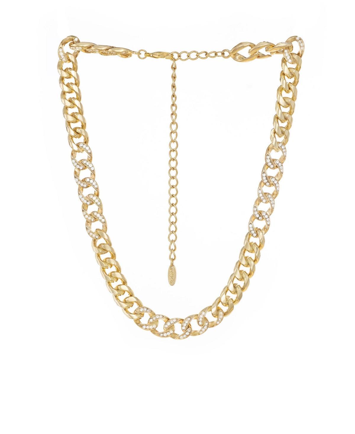 Womens Life Of Links 18K Gold-Plate & Crystal Curb Chain Necklace Product Image