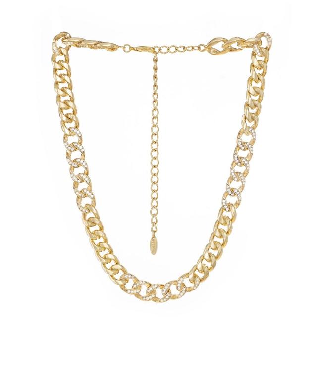 Womens Life Of Links 18K Gold-Plate & Crystal Curb Chain Necklace Product Image