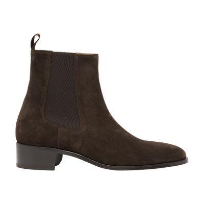 Men's Alec Suede Ankle Chelsea Boots In Brown Product Image