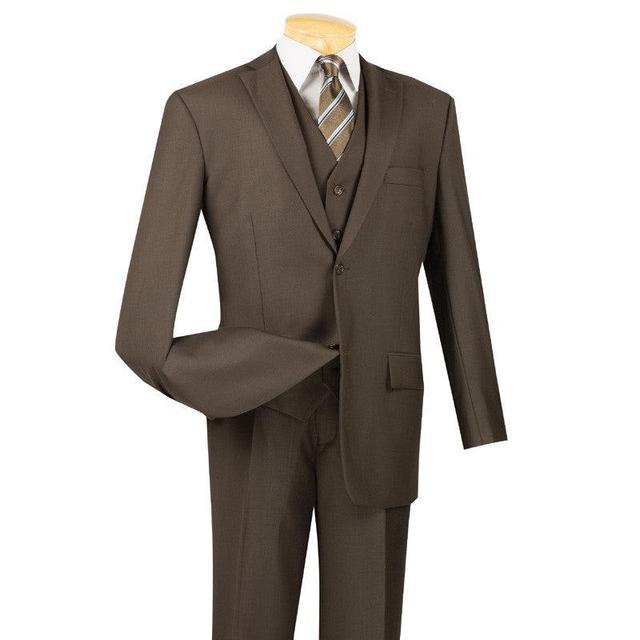 Morgan Collection - Regular Fit 3 Piece Suit 2 Button Brown Product Image