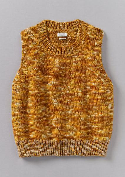 Space Dyed Wool Knitted Tank | Mustard/Putty Product Image