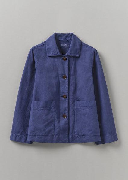 Garment Dyed Cotton Linen Jacket | Indigo Product Image